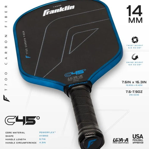 C45° Carbon Fiber Paddle - Hybrid 14mm - Blue