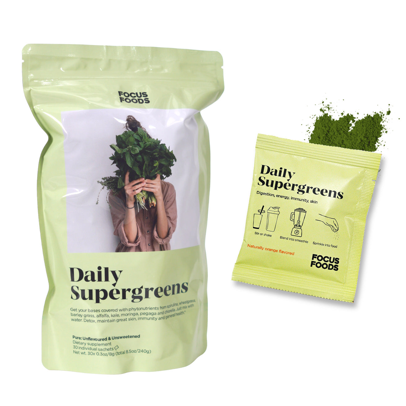 FOCUS FOODS Daily Supergreens Original 15's